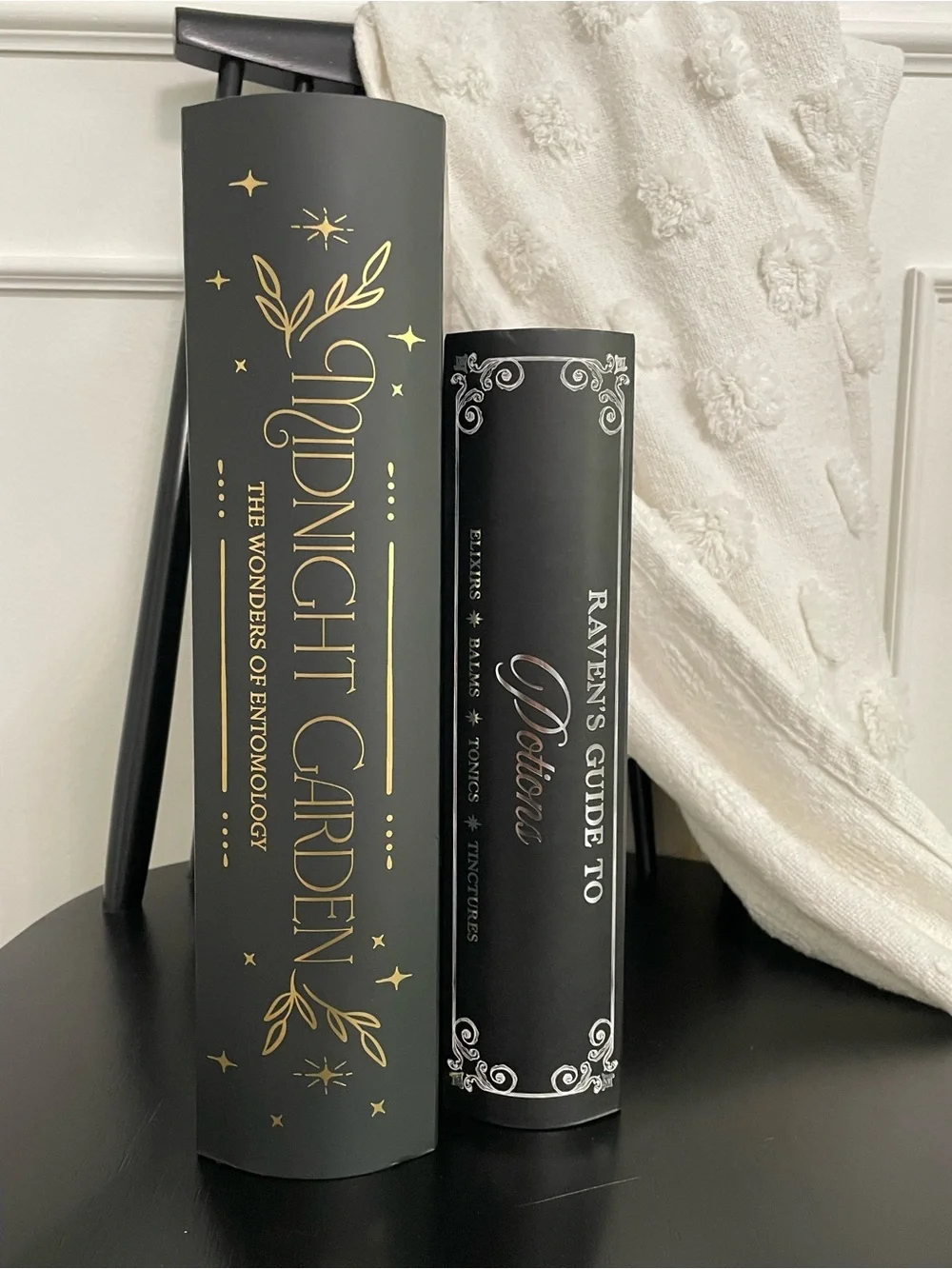 Ravens Guide to Potions and Midnight Gardens Faux Decorative Halloween Books